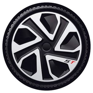 4-Delige J-Tec Wieldoppenset ST 14-inch zilver/zwart