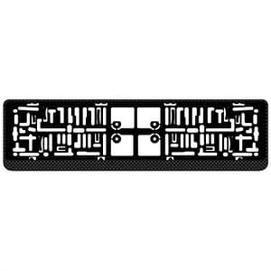 AutoStyle Kunststof kentekenplaathouder 'Click' 52x11cm Carbon-Look