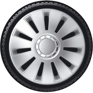 AutoStyle 4-Delige Wieldoppenset Silverstone Pro 14-inch zilver + chroom ring