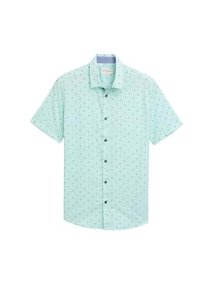 Fitted short sleeve shirt with print