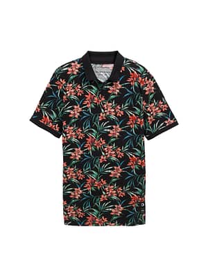 Piqué polo shirt with pattern
