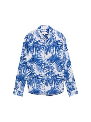 Relaxed fit shirt with linen content