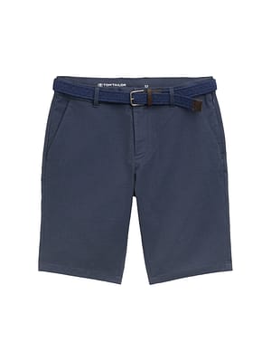 Stretch slim chino shorts with belt