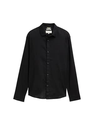 Relaxed fit shirt with linen content