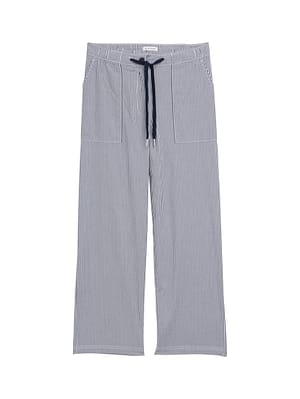 Seersucker culotte trousers with drawstring