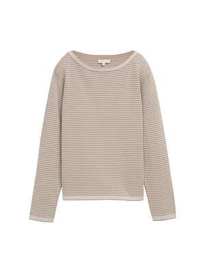 Knitted jumper with boat neckline