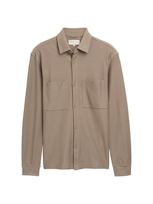 Relaxed fit twill cotton shirt