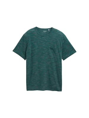 T-shirt in melange look with breast pocket