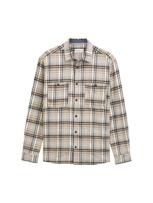 Comfort fit flannel shirt with checked pattern