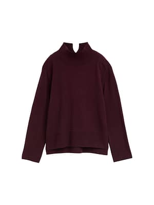 Knitted jumper with stand-up collar