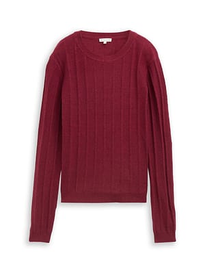 Rib knit jumper with wool content