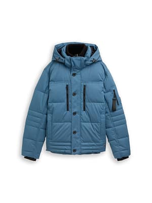 Puffer jacket with detachable hood