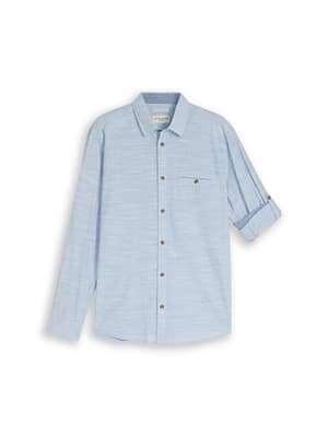 Regular-fit shirt with turn-up feature