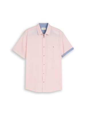Regular fit short-sleeved shirt made of cotton