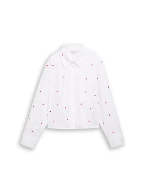 Boxy-fit shirt blouse with embroidery