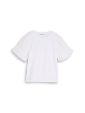 Loose fit T-shirt with eyelet embroidery