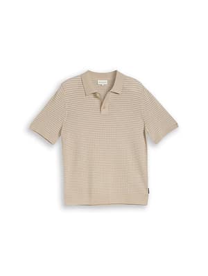 Knitted jumper with polo collar