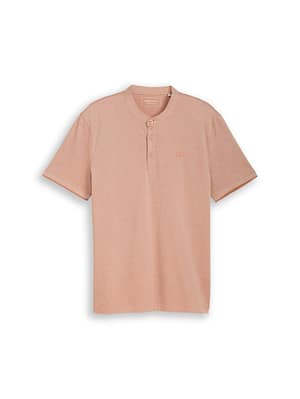 Piqué polo shirt with stand-up collar
