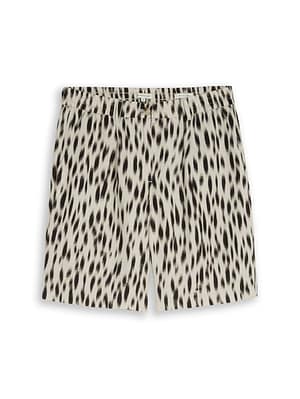 Loose-fit Bermuda shorts with linen blend
