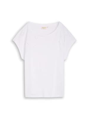 T-shirt with eyelet embroidery