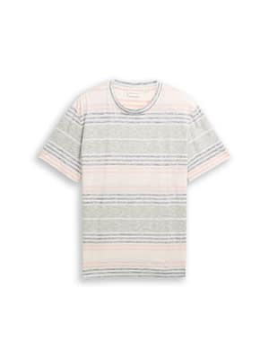 T-shirt with inside-out stripe pattern