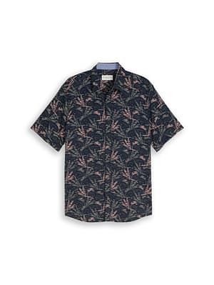 Regular fit short-sleeved shirt with pattern