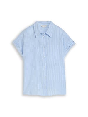 Loose-fit blouse with linen blend