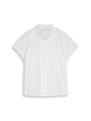 Blouse with eyelet embroidery