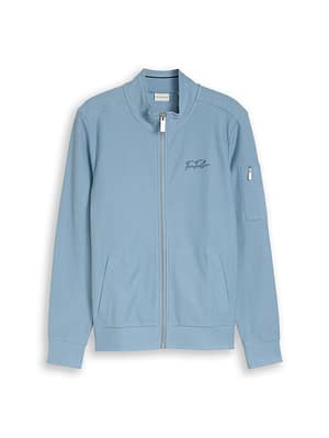 Sweat jacket with stand-up collar
