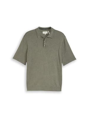 Knitted jumper with polo collar