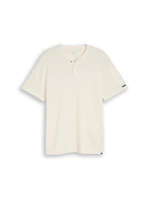 Henley T-shirt with waffle texture
