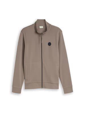 Sweat jacket with stand-up collar