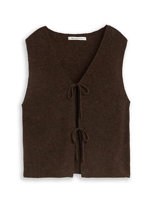 Knitted waistcoat with bows