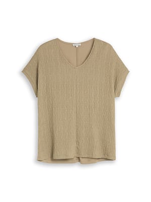 Plus Size - Loose-fit T-shirt in a mix of fabrics