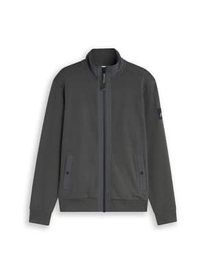 Sweat jacket with stand-up collar