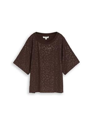 Boxy-fit T-shirt with leopard print