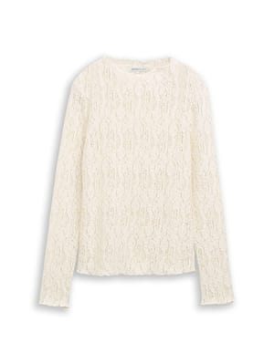 Slim-fit long-sleeved top in lace