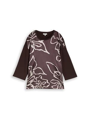 Long-sleeved top with floral pattern