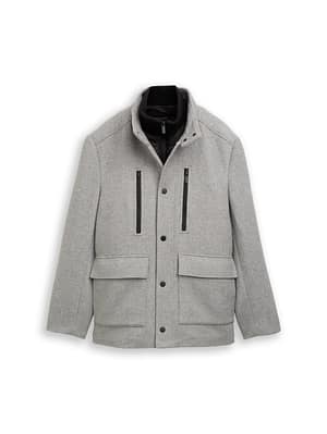 2-in-1 woollen jacket with detachable insert