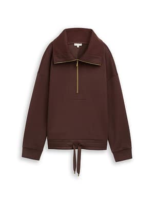 Scuba-fabric Troyer sweatshirt