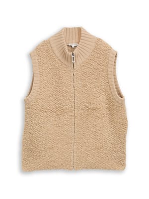 Bouclé slipover with zip