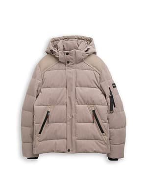 Puffer jacket with detachable hood