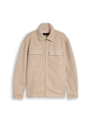 Bouclé overshirt with zip