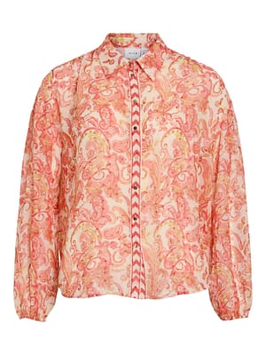 VIPRAYA V-NECK L/S PRINTED TOP/LN/1