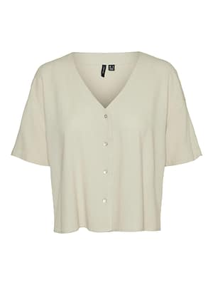 VMMYMILO 2/4 V-NECK SHIRT WVN NOOS