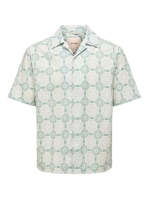 ONSCAIDEN REG FIT AOP LINEN BLEND