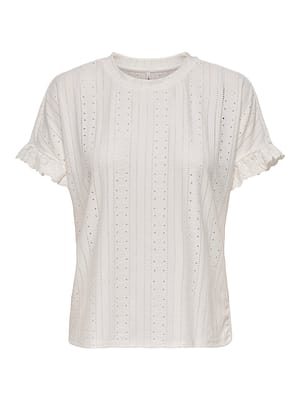 ONLSMILLA S/S FRILL MIX TOP CS JRS
