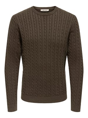 ONSLOUI REG 12 CABEL CREW KNIT NOOS