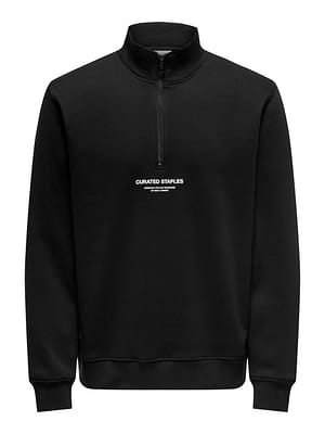 ONSCURATED REG HALF ZIP SWEAT NOOS