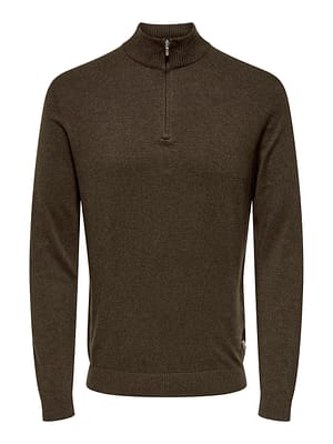 ONSLOUI REG 12 MEL HALF ZIP KNIT NOOS